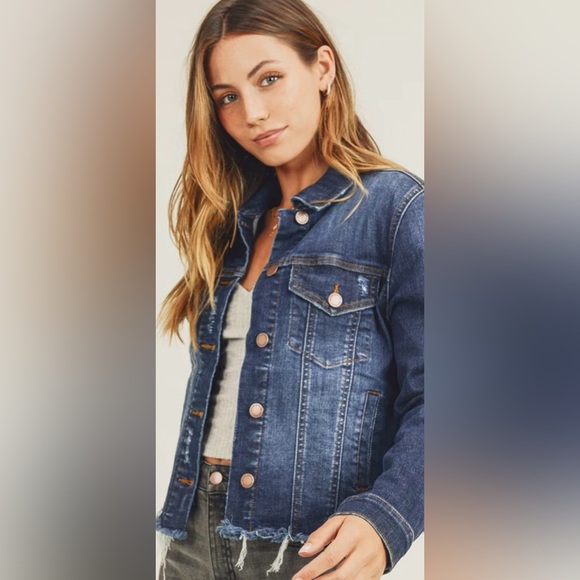 NWT L.T.J “Letter To Juliet” Distressed Denim jacket - Picture 1 of 16